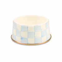 Sky Check Medium Pet Dish