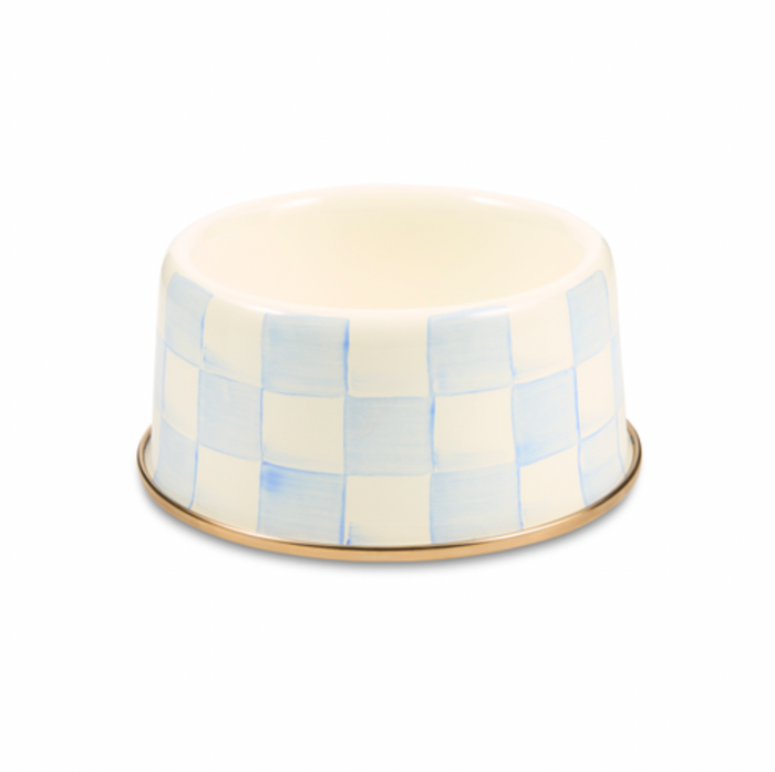 Sky Check Medium Pet Dish