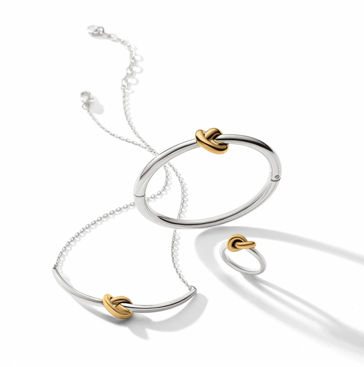 Interlok Single Knot Two Tone Necklace