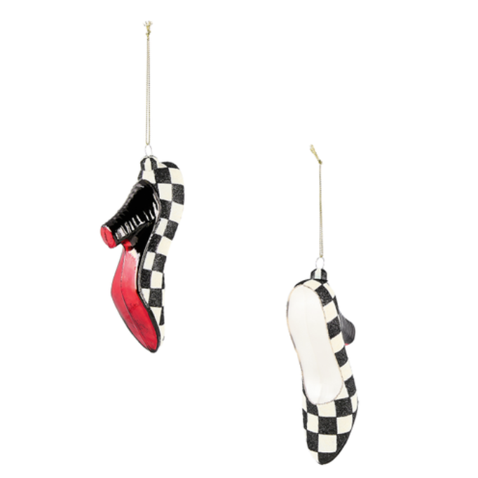 Courtly High Heals Glass Ornament, Set of 2