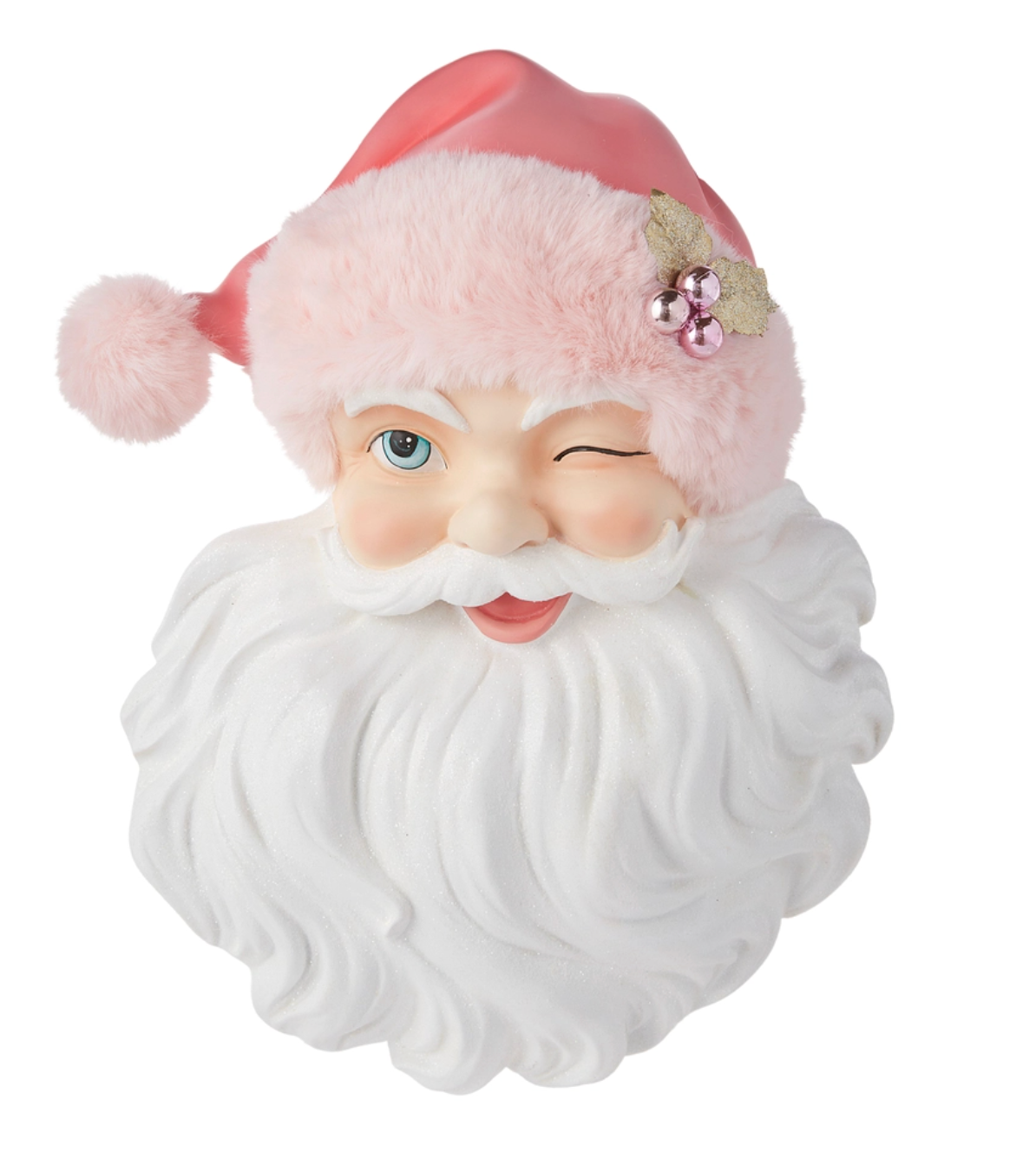 Santa Face with Pink Hat Wall Art