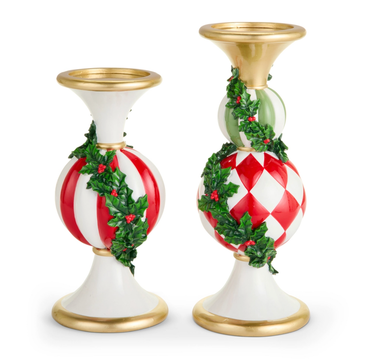 Holly Candle Holders