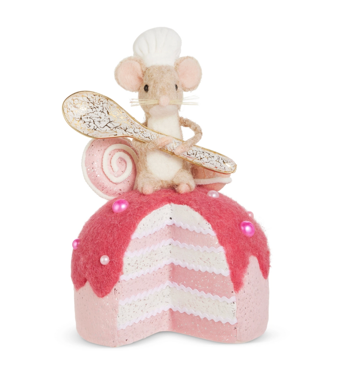 Pink Cake Baking Mouse Ornament