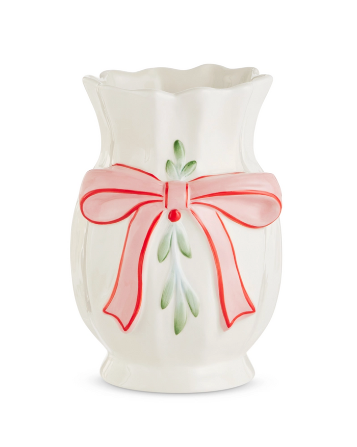 Bow and Mistletoe Vase