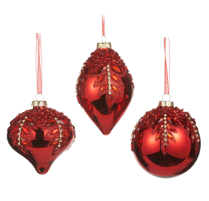 Red Gem Encrusted Ornament