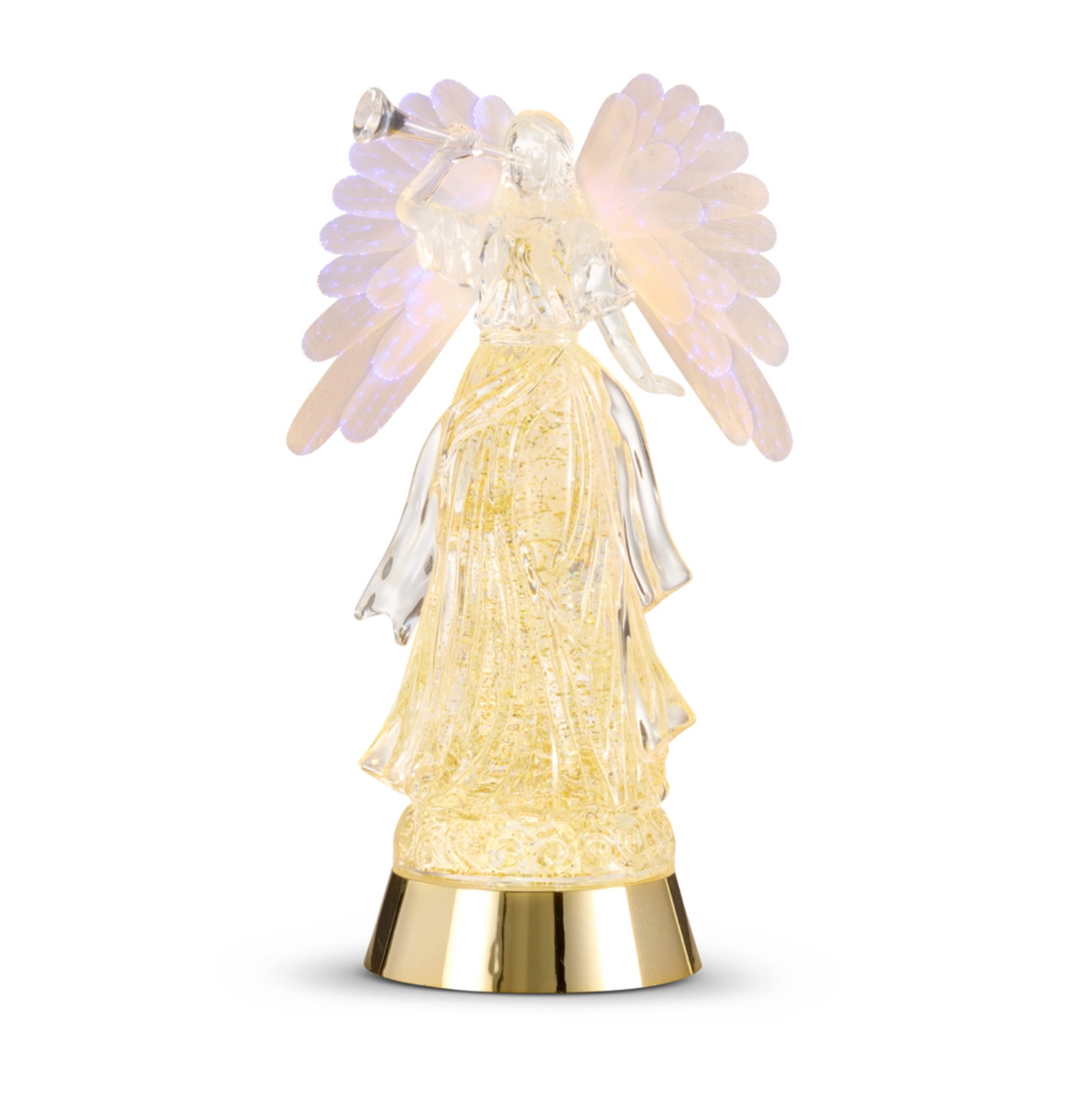 Lighted Gold Swirling Glitter Water Angel