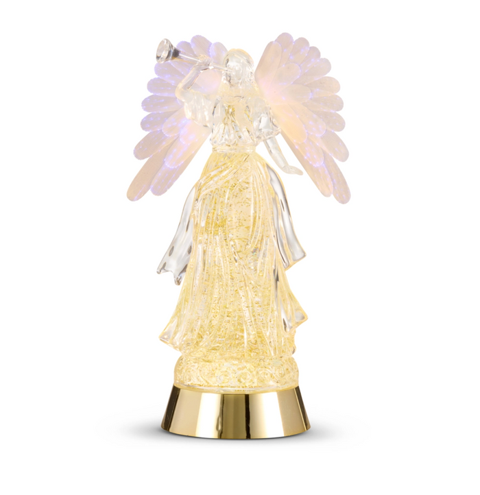 Lighted Gold Swirling Glitter Water Angel