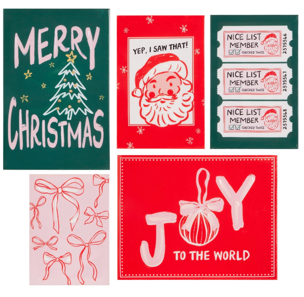 Pink Christmas Wall Art