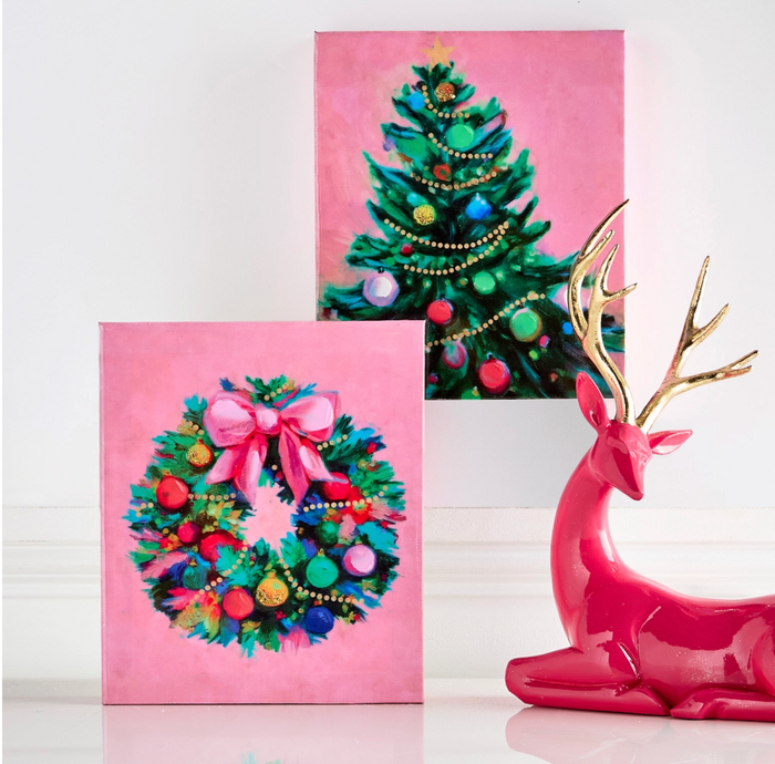 Brightmas Tree and Wreath Wall Art