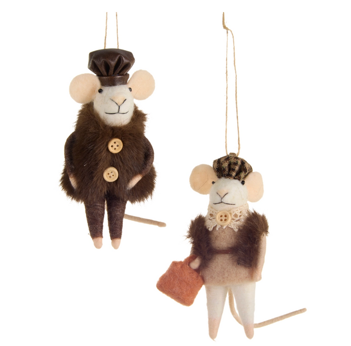 Beret Coat Mice Ornament