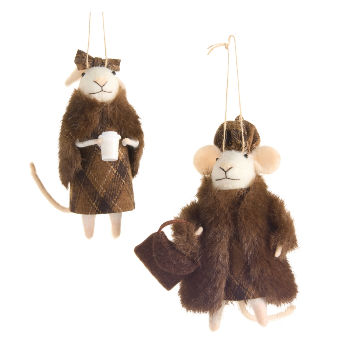 Fur Coat Mice Ornament
