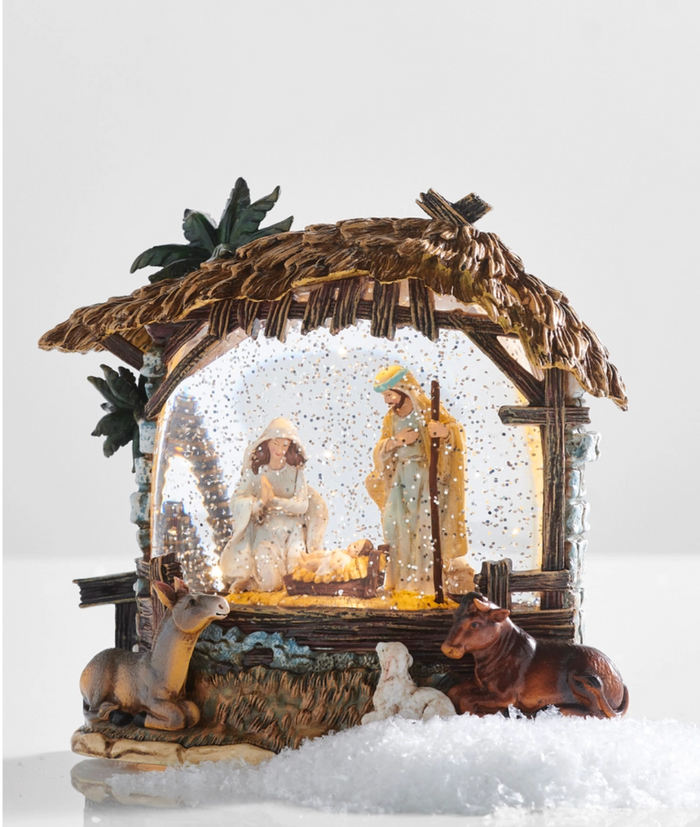 8.5" Nativity Lighted Water Lantern
