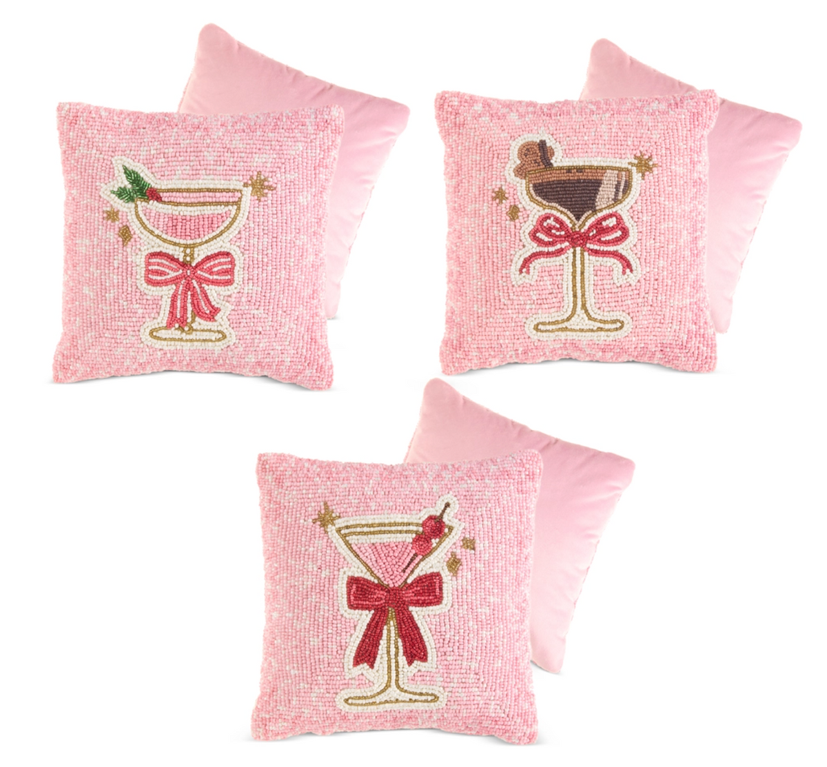 Everything Nice Cocktails Beaded Pillow