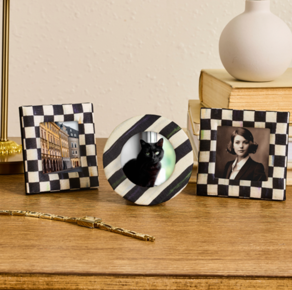 Courtly Check Fabric Frames, set of 3