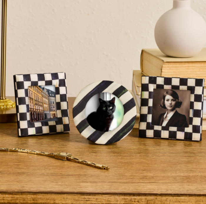 Courtly Check Fabric Frames, set of 3