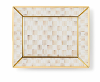 Mocha Check Small Glass Tray