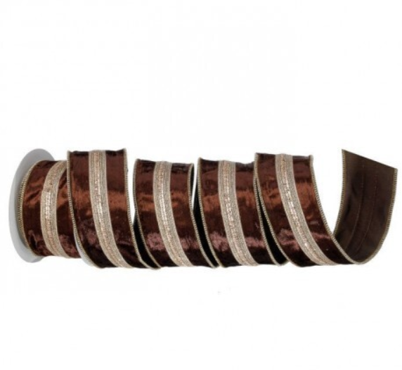 2.5"X5Y HERRINGBONE VELVET/TAFFETA RIBBON