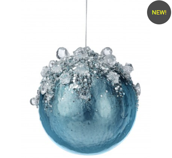 4.5" JEWELED SHINY BALL ORNAMENT