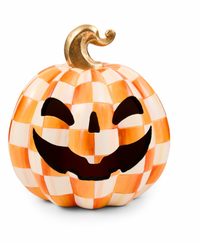 Orange Check Small Illuminated Jack O'Lantern
