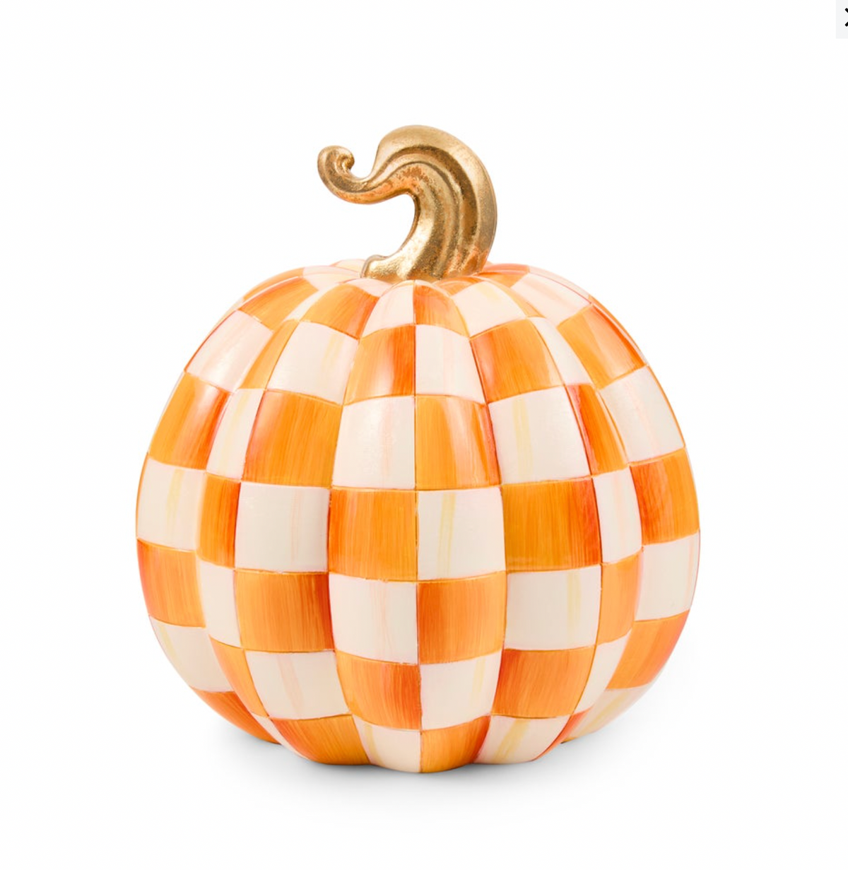 Orange Check Small Illuminated Jack O'Lantern
