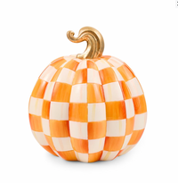 Orange Check Small Illuminated Jack O'Lantern