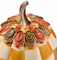 Harvest Glow Amber Check Pumpkin