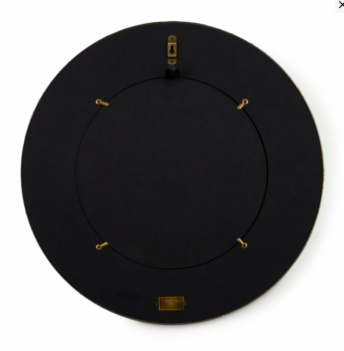 Mocha Check Round Enamel Wall Mirror