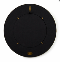 Mocha Check Round Enamel Wall Mirror