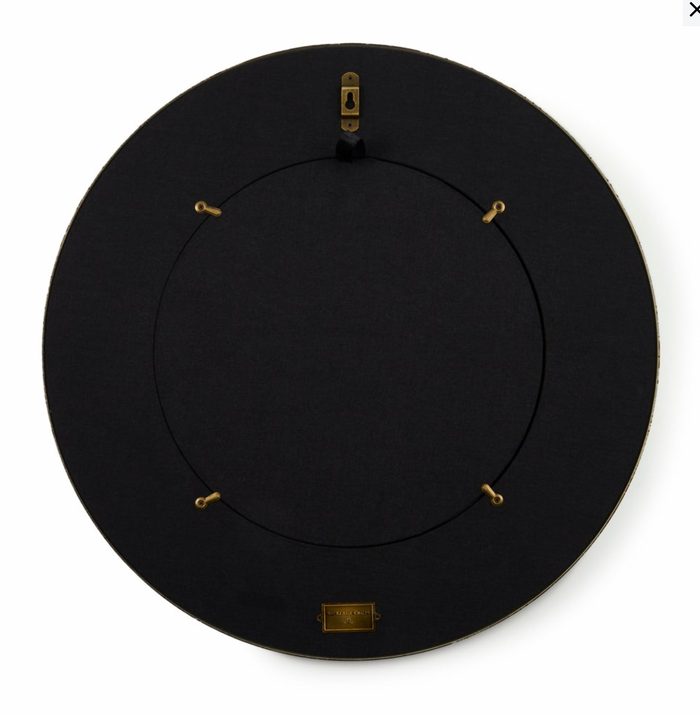 Mocha Check Round Enamel Wall Mirror