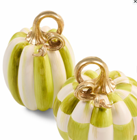 Moss Check and Stripe Petite Pumpkins, Set of 2
