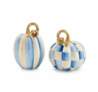 Royal Check and Stripe Petite Pumpkins, Set of 2