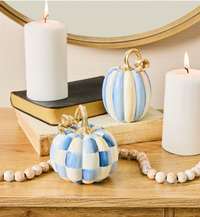 Royal Check and Stripe Petite Pumpkins, Set of 2