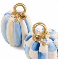 Royal Check and Stripe Petite Pumpkins, Set of 2