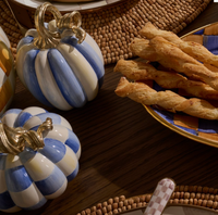 Royal Check and Stripe Petite Pumpkins, Set of 2