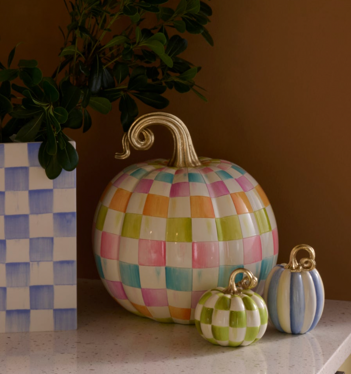 Multi Check Medium Pumpkin