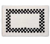 Black Check Hotel Bath Rug