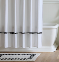 Black Check Hotel Bath Rug