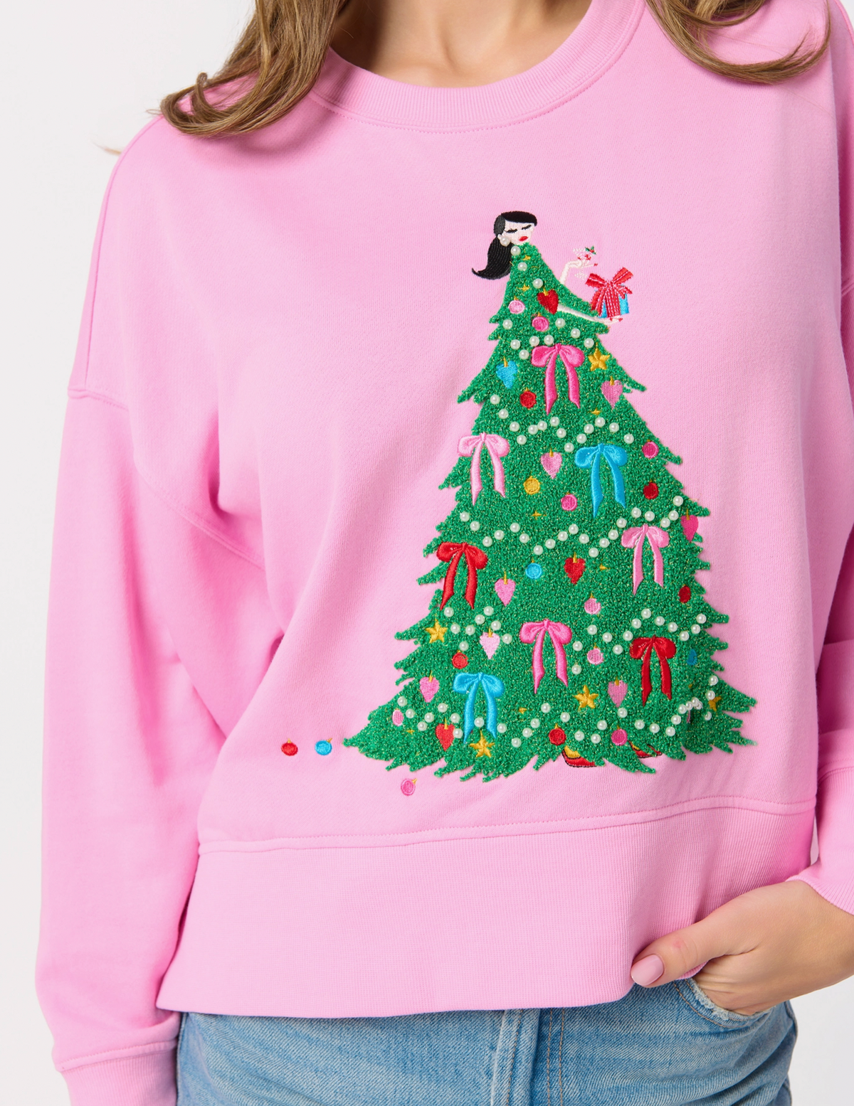 Christmas Tree Lady Relaxed Sweatshirt