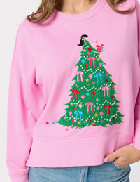 Christmas Tree Lady Relaxed Sweatshirt