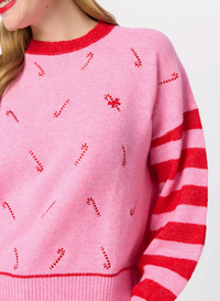 Candy Cane Relaxed Sweater