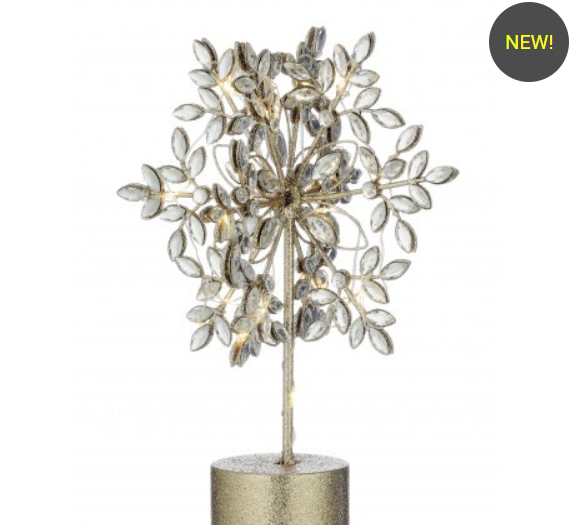 12" LED/BTY/TMR SPINNING JEWEL SNOWFLAKE