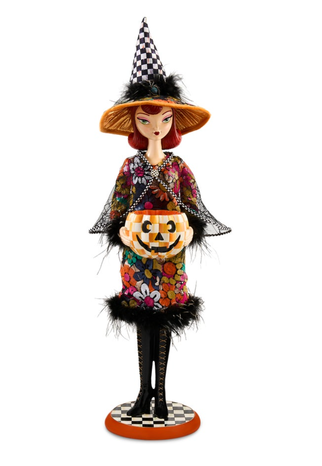 Glamoura Fabric Witch with Pumpkin