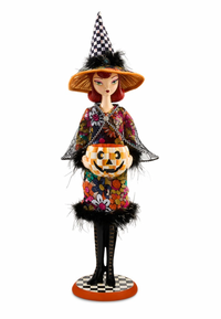 Glamoura Fabric Witch with Pumpkin