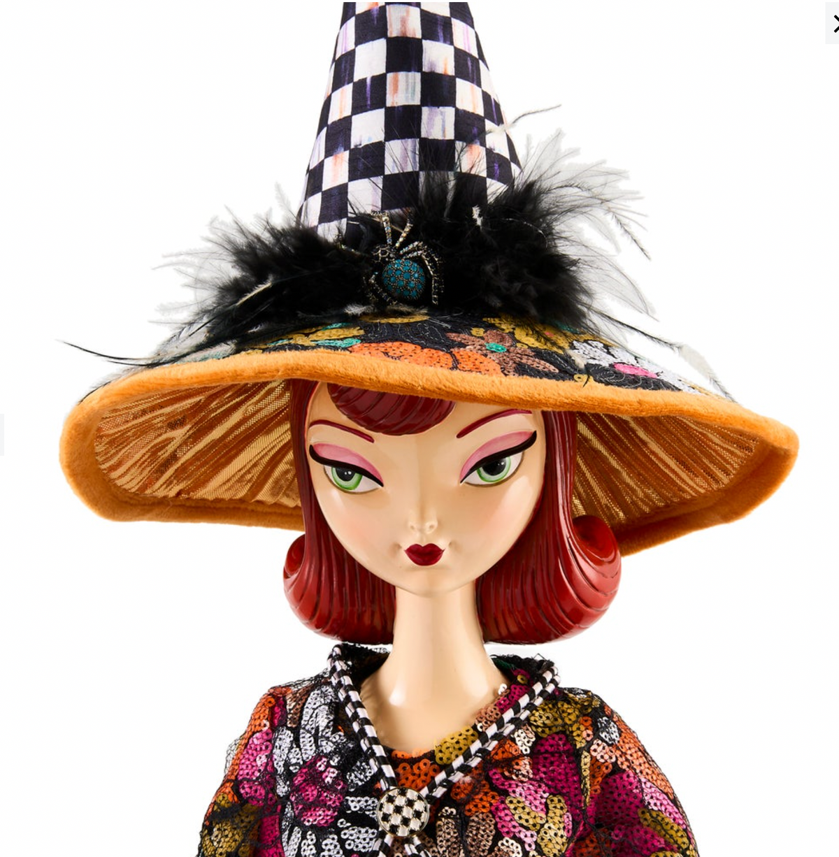 Glamoura Fabric Witch with Pumpkin