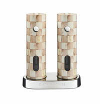 Mocha Check Electric Salt & Pepper Grinder Set