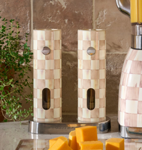 Mocha Check Electric Salt & Pepper Grinder Set