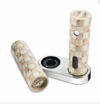 Mocha Check Electric Salt & Pepper Grinder Set