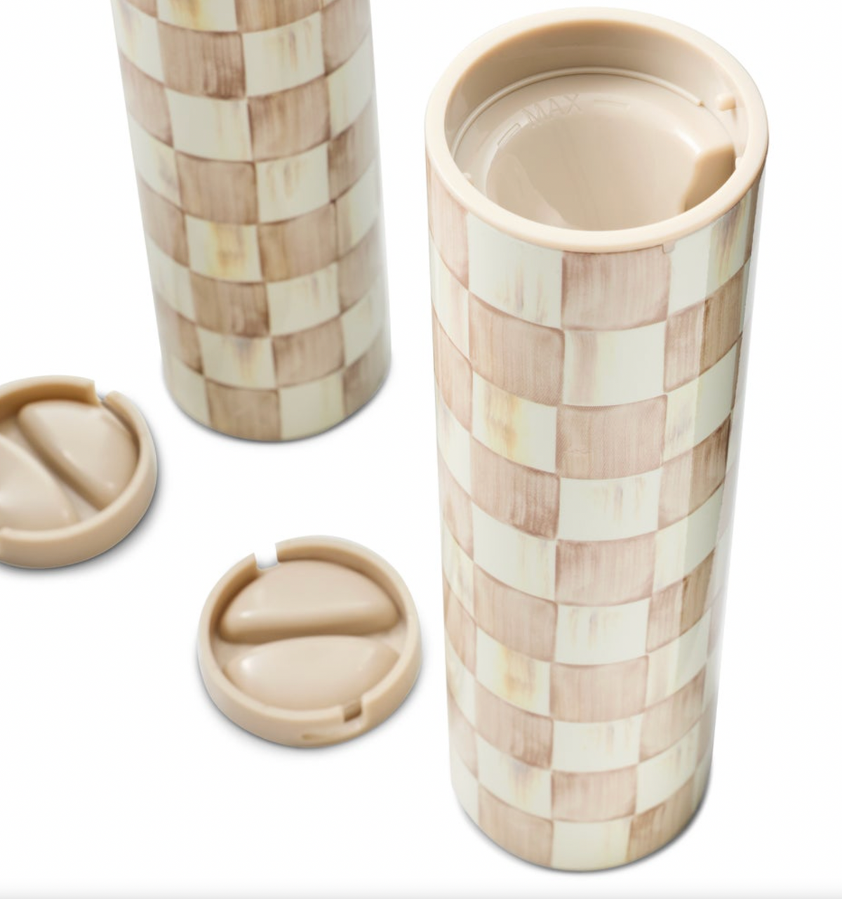 Mocha Check Electric Salt & Pepper Grinder Set