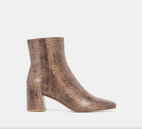 Bayra Booties Snake Tan Embossed Leather