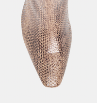 Bayra Booties Snake Tan Embossed Leather